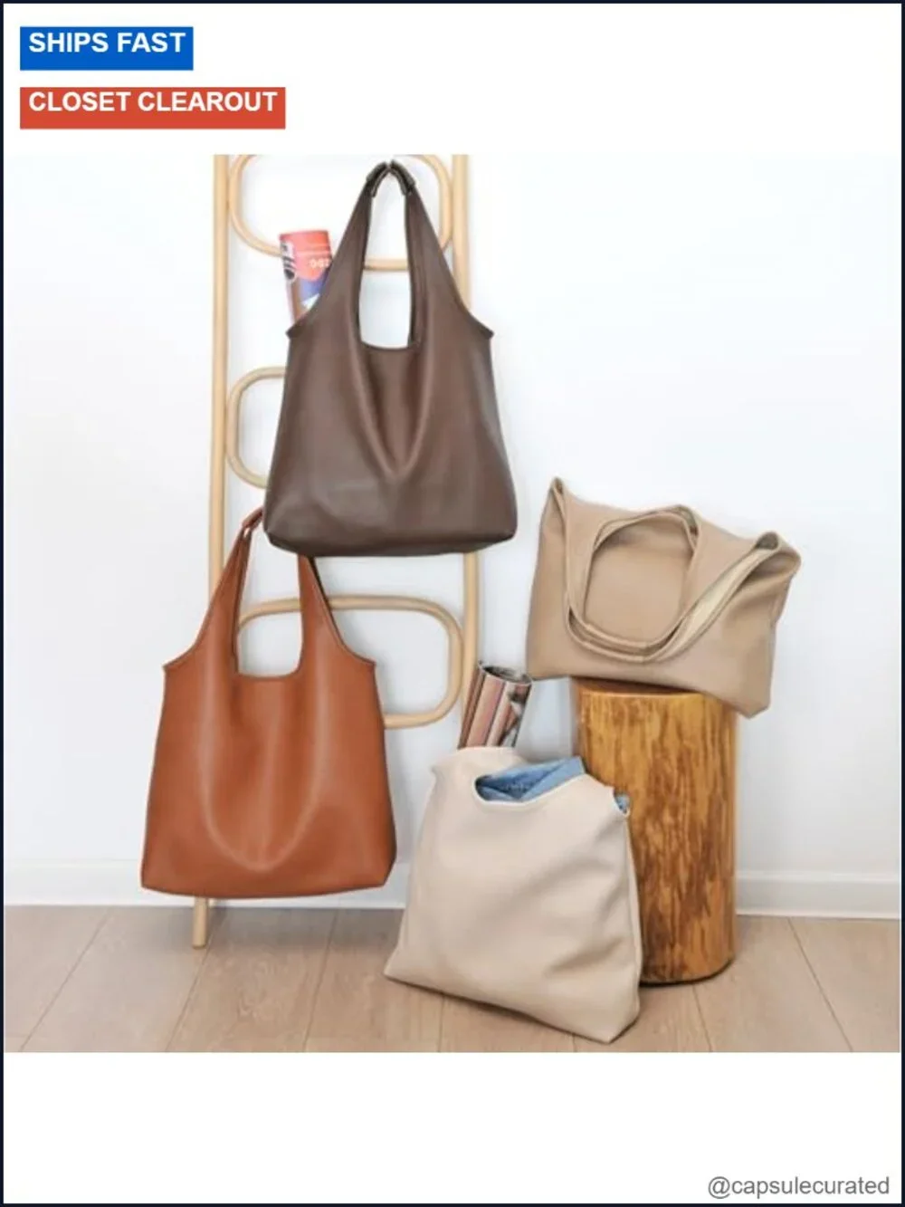 Oversized Hobo Bag Soft Vegan Leather Slouchy Tote for Work Travel